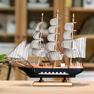 Creative Sailboat Model Smooth Sailing Home Living Room Decoration Ornaments Wine Cabinet Entrance Bookshelf Desktop Small Furnishings