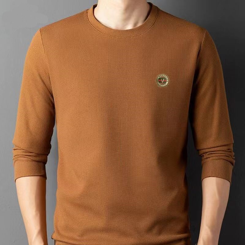High-Quality Men's Long-Sleeve T-Shirt, Solid Color, Round Neck, Base Layer Sweatshirt, Casual Tee, Plus-Size Top, Men's Clothing High-Quality Men's Long-Sleeve T-Shirt, Solid Color, Round Neck, Base Layer Sweatshirt, Casual Tee, Plus-Size Top, Men's Clothing