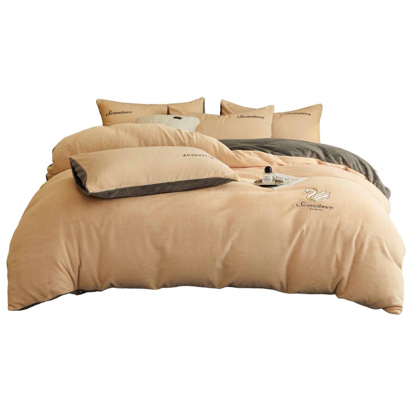 Leche de lana de invierno de cuatro piezas de lana de coral gruesa 2025 nueva ropa de cama de flanel de doble cara edredón de cama