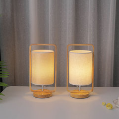 国境を越えた充電式led実木電気スタンド携帯布カバーランプミニキャンプランプタッチリモコン小夜灯