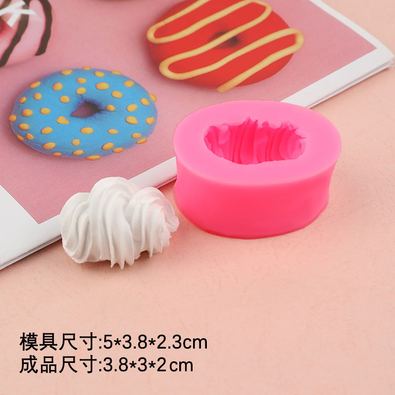 5 galletas crema grano forma silicona molde simulación cerámica suave arcilla alimentos pastel de chocolate Decoración