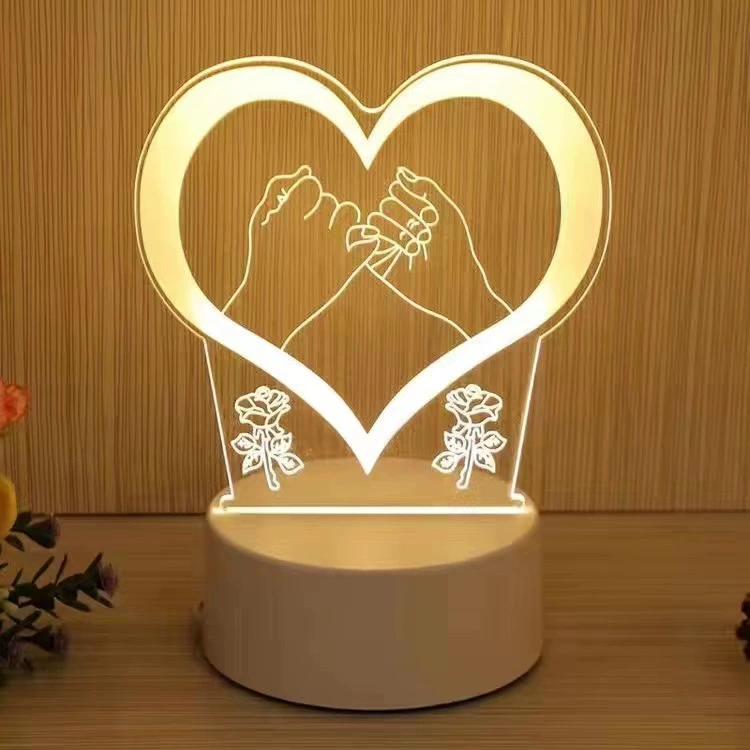 LED-ночник Creative Touch, питание USB/батарейки, 3D-акриловый дизайн, 15×5,5×20,5 см