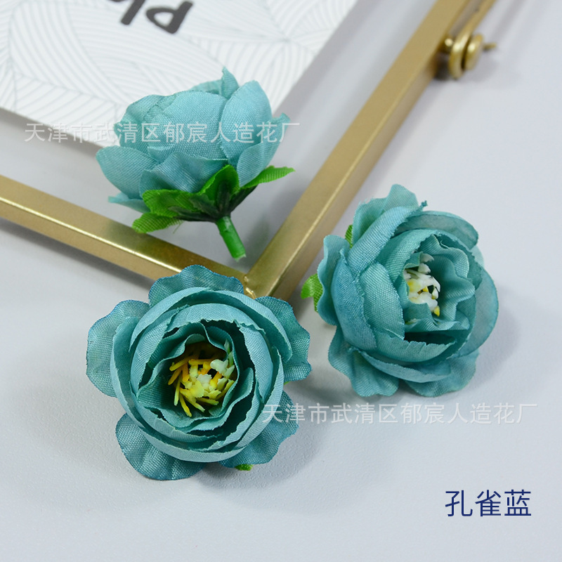 欧式小玫瑰茶苞仿真花玲珑牡丹小号材料包花盒配花少数民族头饰制|undefined
