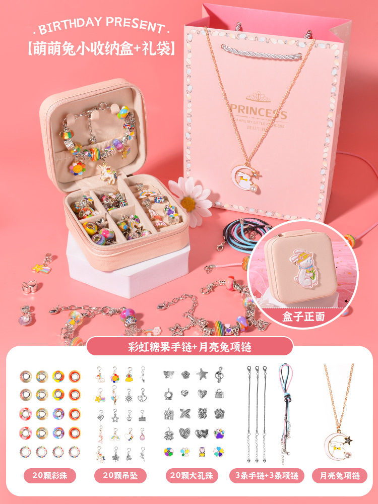Joyería de los niños educativos creativo DIY cristal caliente pulsera cuentas regalo cumpleaños caja traje