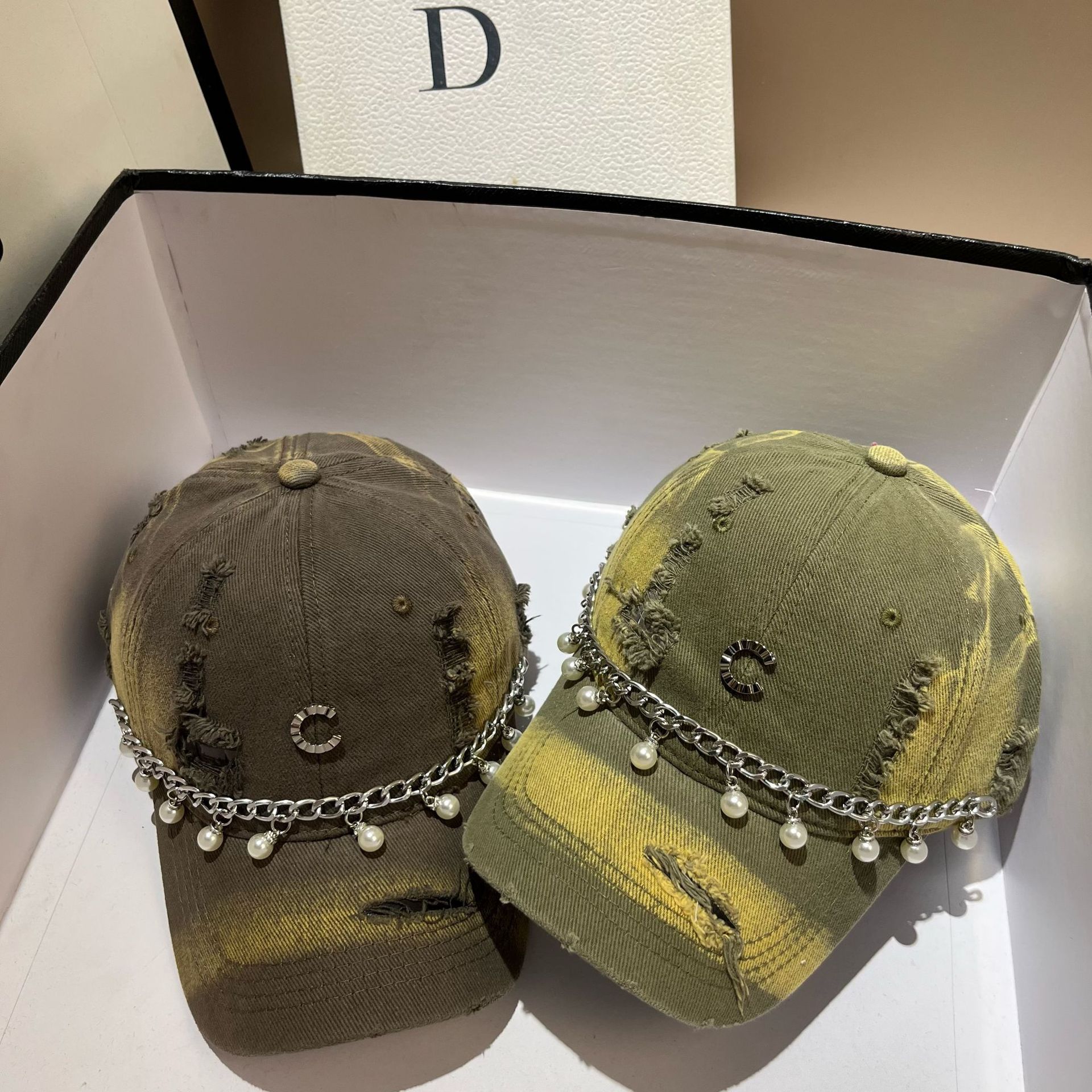 Κορεατική έκδοση σε μικρό άρωμα με γράμμα C, μαργαριτάρι, βουρτσισμένο βαμβάκι, μπέιζμπολ, φθινόπωρο, νέο στυλ, εξατομικευμένο_voghion.com