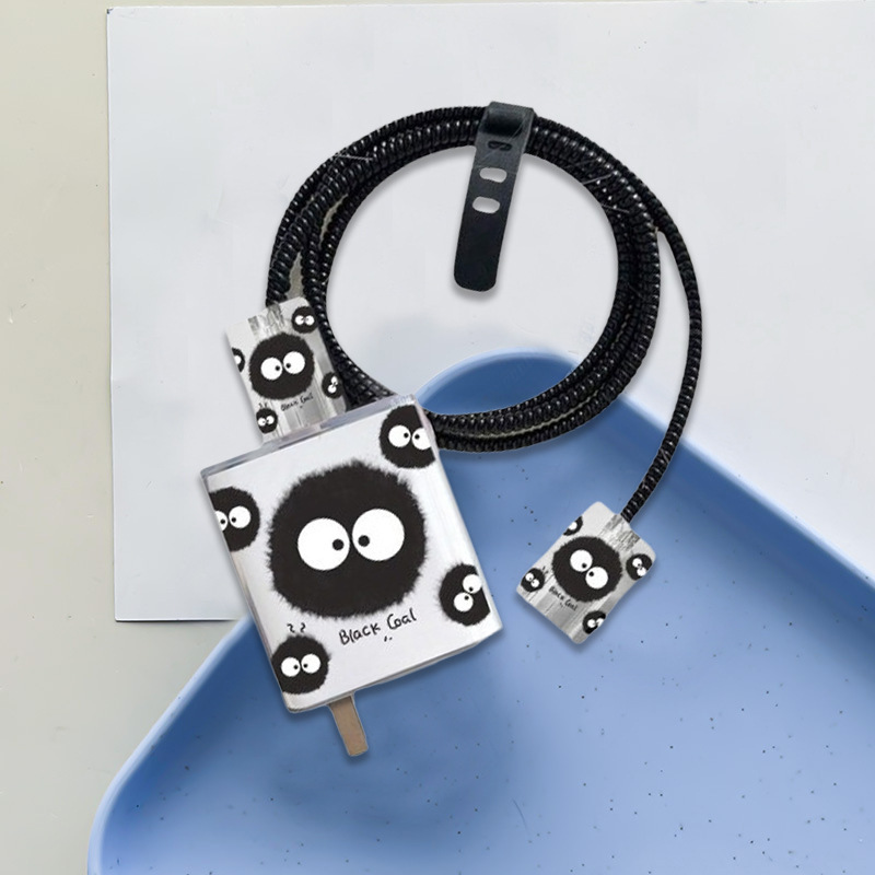 Suitable for Xiaomi Mobile Phone Charger Protective Cover 67w-120w Data Cable Winding Rope Bite Cartoon in stock