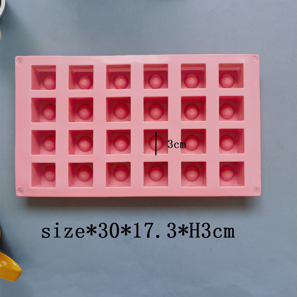 24 cuadros de punto 195 chocolate molde de silicona pudín pastel molde de postre jabón utensilios