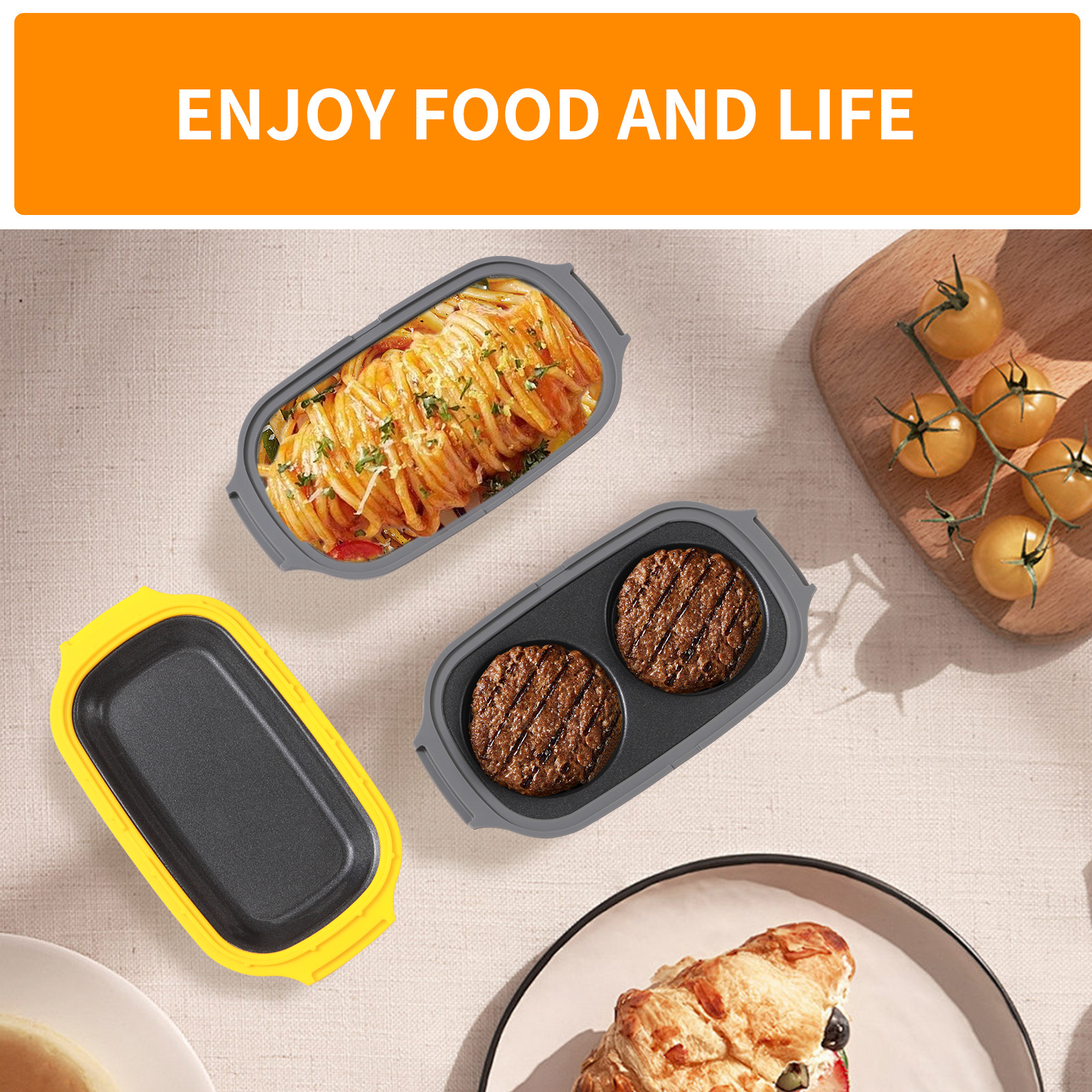 高品质不粘手持微波炊具套装可煎鸡蛋高效厨具烹饪烤架微波炉-家