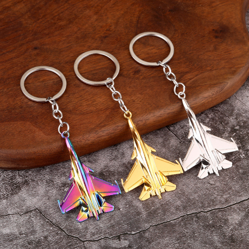 Alloy aircraft model keychain air force fighter model car key pendant foreign trade hot sale