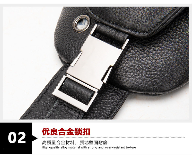 Túi đeo chéo nam da bò thật kiểu mới, túi đeo trước ngực đa ngăn 17×5×30,5 cm — Cà phê nâu, cỡ nhỏ, Đen, Nhỏ, Màu đen, 707 màu đen chi tiết 42