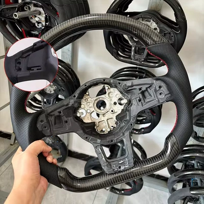 Forged steering wheel is suitable for Volkswagen Mk5 MK7 MK7.5 GTI R Polo 2013-2020 (Steering wheel) - carbon-fiber-with-holes