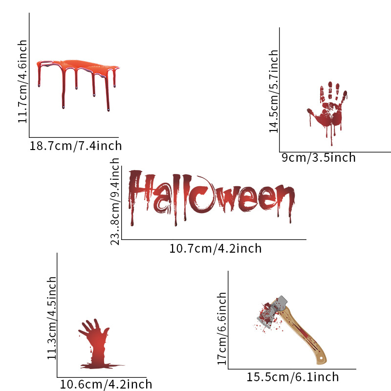 Wholesale Bloody Handprint Footprints Halloween Pattern Wall Sticker Nihaojewelry display picture 1