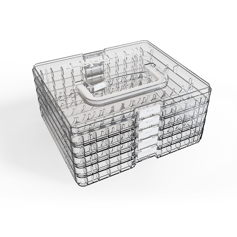 Caja de almacenamiento acrílico de tipo líquido directo para escritorio de gran capacidad especial portátil estratificado image 9