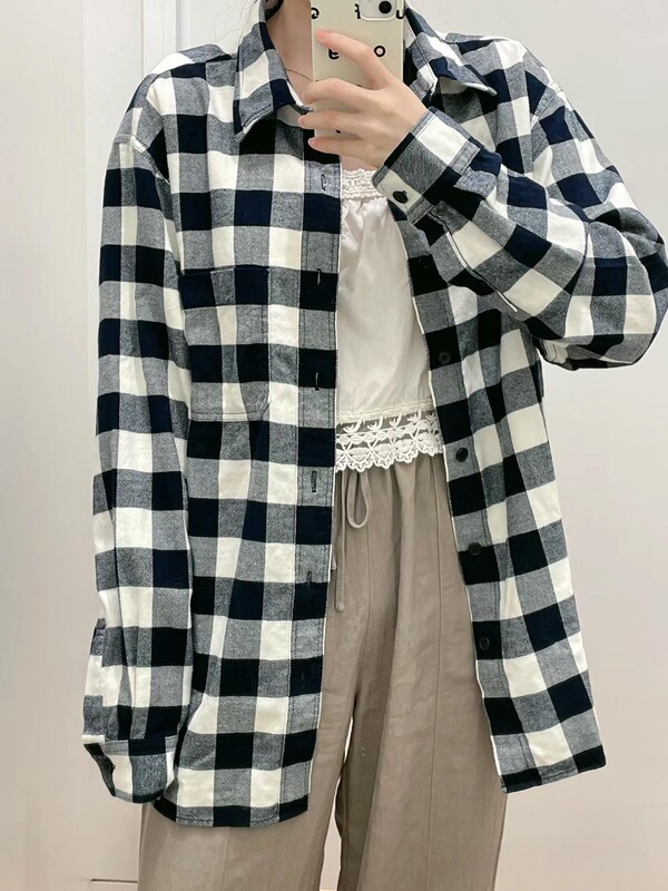 Daily Single Drop Shipping AutuMn and Winter Flannel Plaid Shirt Versatile Casual Long-sleeved Shirt Jacket M 462402 Daily Single Drop Shipping AutuMn and Winter Flannel Plaid Shirt Versatile Casual Long-sleeved Shirt Jacket M 462402