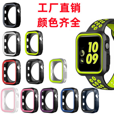 适用苹果apple watch八代ultra保护套防摔iwatch5678双色硅胶表壳|ru