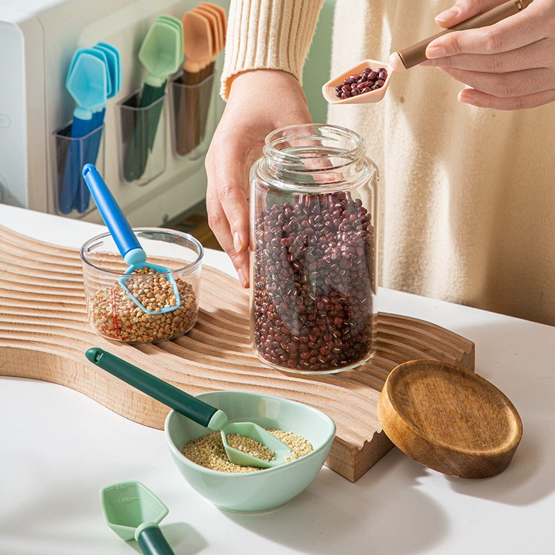 Measuring spoon for home use scaled, plastic fridge magnet, 2 in 1