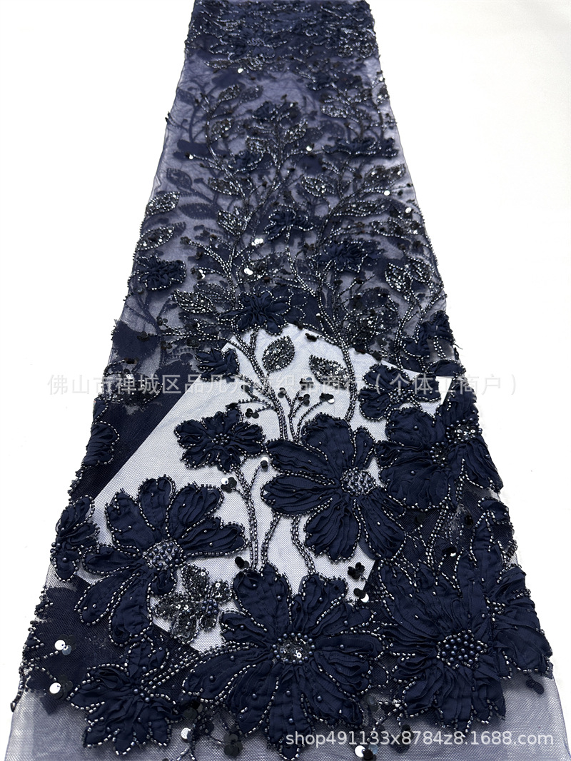 Moda industria pesada Gaoding vestido de boda vestido de cena cheongsam tela tridimensional tablero de chiffon tela bordada