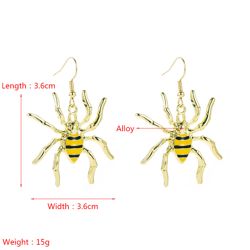 European And American Fashion Exaggeration Funny Spider Alloy Earrings Wholesale display picture 1