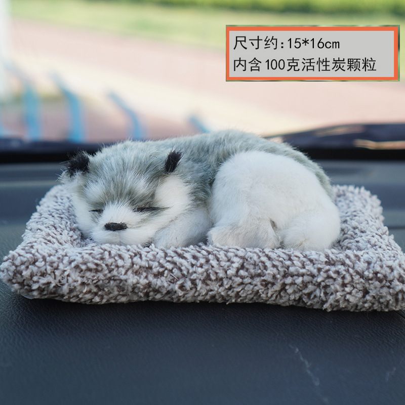 Llamará bolsa de carbón de bambú, simulación de perros, gatos, adornos para el hogar, adornos para el hogar, juguetes de peluche lindos, purificación de aire para automóviles.