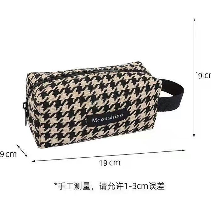 Comercio exterior cuadriculado de alta calidad bolsa de maquillaje de gran capacidad bolsa de almacenamiento de cepillo de emulsión portátil bolso de viaje