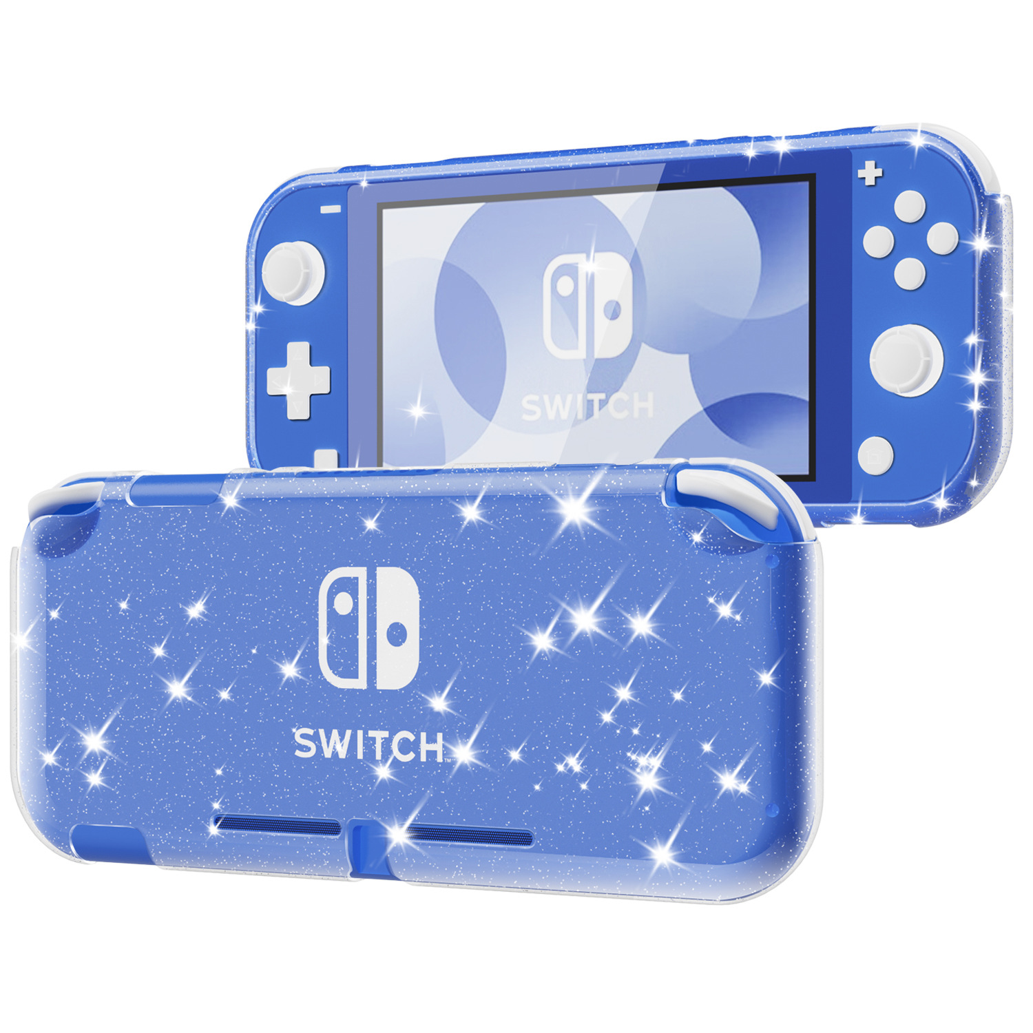 Funda protectora adecuada para consola de juegos Switch Lite, cubierta protectora transparente de goma suave con brillantina, venta directa del fabricante