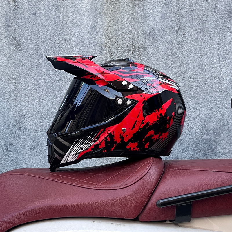 Casco de campo traviesa Casco de carreras de motos Casco de carretera Casco de doble propósito para hombres y mujeres Casco de tracción de cuatro estaciones Casco completo Orz