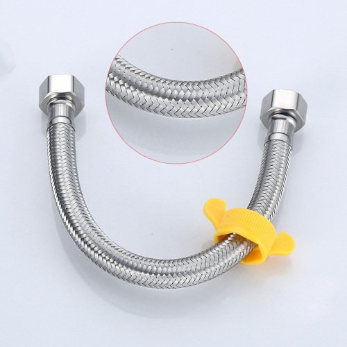 Stainless steel thickened explosion-proof metal braided water inlet hose toilet water heater hot and cold faucet 4-point water inlet pipe