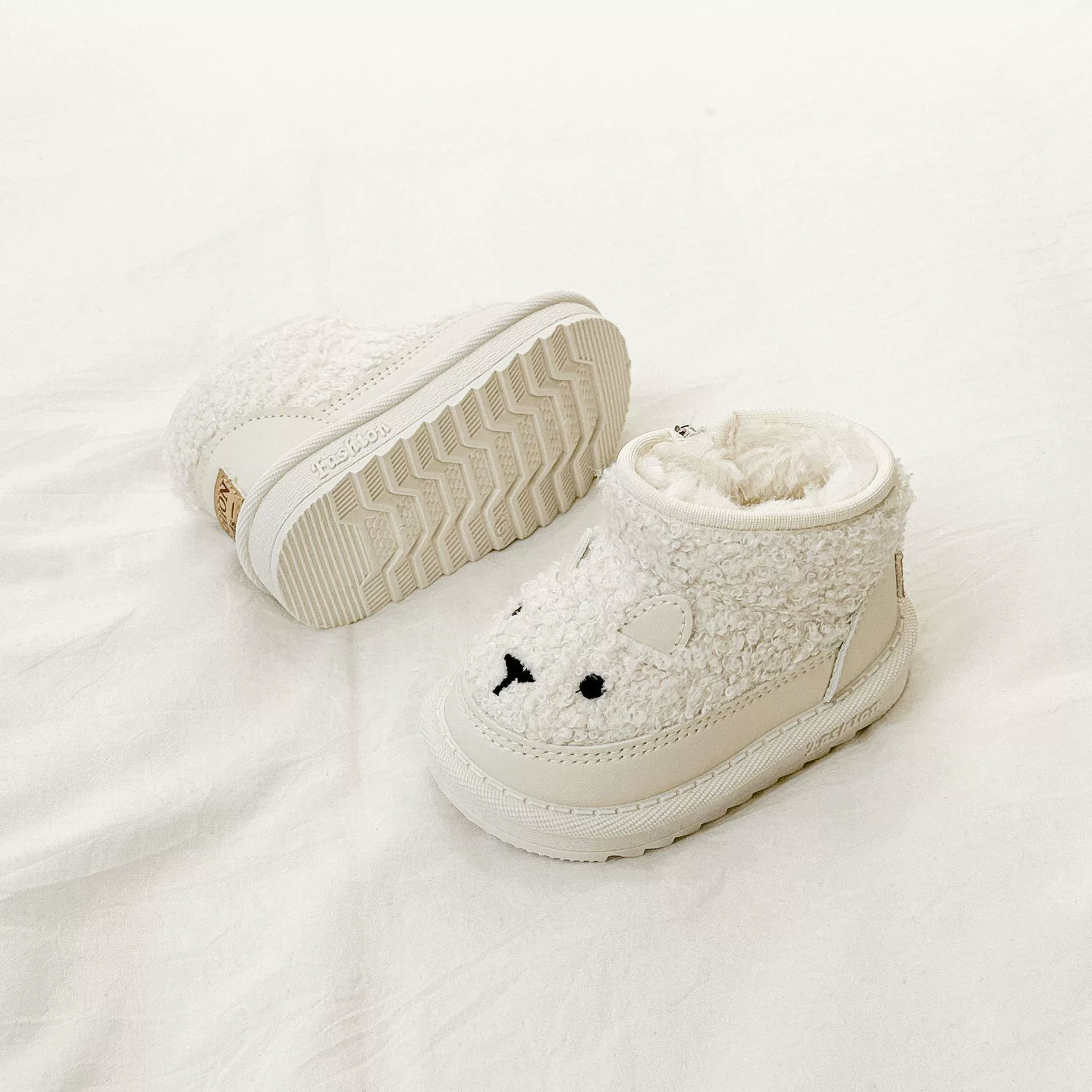 Младенческая хлопковая обувь теплая, бархатная и толстая мультяшная зимняя