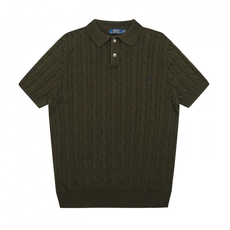 Polo Ralph Lauren Cable-Knit Polo Shirt Olive Green