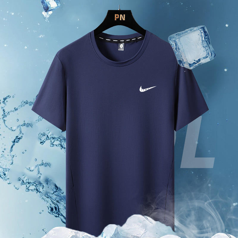 2024 New Arrival Summer Men's Seamless Ice Silk Quick-Drying T-shirt Sports Elastic Short-Sleeved Outdoor Round Neck Base Shirt Top 2024 New Arrival Summer Men's Seamless Ice Silk Quick-Drying T-shirt Sports Elastic Short-Sleeved Outdoor Round Neck Base Shirt Top