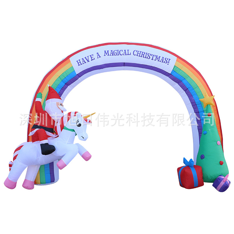 Cross border Specifically for Christmas Air mold inflation Rainbow arch Santa Claus courtyard decorate prop Air mold Model