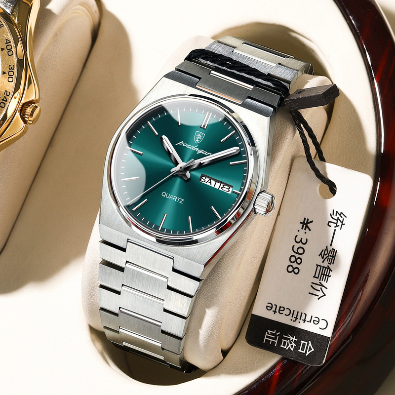 Swiss Brand New Luxury Women's Watch Waterproof Dual Calendar Quartz Wristwatch Live Broadcast One-Piece Decoration with Luminous Features