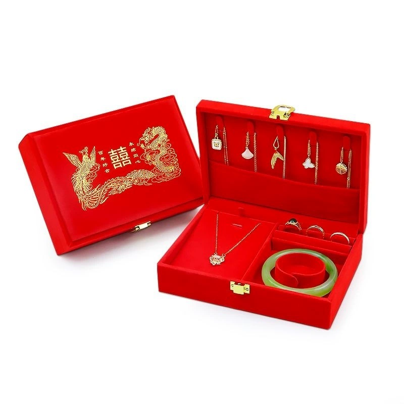 Три золотые ювелирные коробки для хранения фурнитуры свадебное кольцо ожерелье браслет серьги свадебные украшения набор коробки свадебных золотых украшений