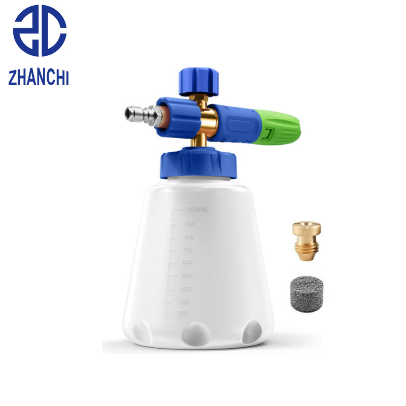 展驰热卖高压水枪泡沫壶1/4快接发泡款喷嘴壶家用洗车PA壶可调节