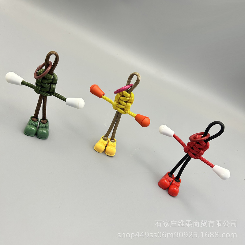 Cross-Border Custom Handmade Woven Paracord Pendant Bag Accessories Decoration Color-Blocking DIY Ornament Doll Keychain Wholesale Cross-Border Custom Handmade Woven Paracord Pendant Bag Accessories Decoration Color-Blocking DIY Ornament Doll Keychain Wholesale