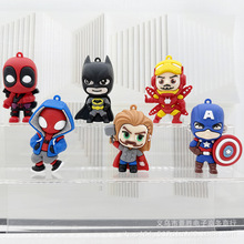 大号漫威钥匙扣滴胶公仔挂件蜘蛛侠钢铁侠钥匙扣手工DIY手机配件