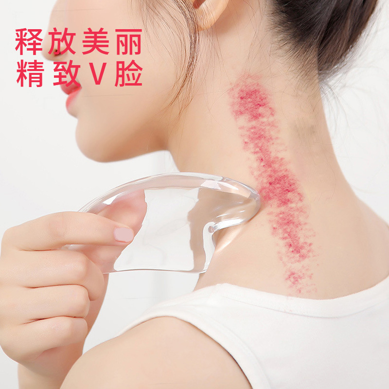 Tablero de raspado de cristal facial especial recoger barra draga Meridian masaje facial belleza cara adelgazamiento artefacto