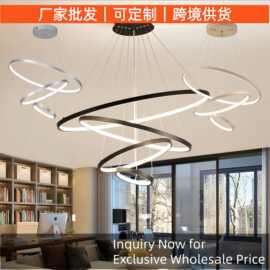 跨境专供 3 tier circular LED pendant light 现代三层圆环吊灯