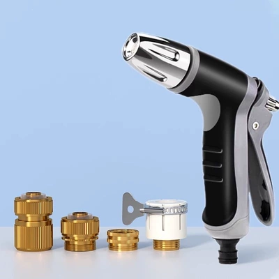 High pressure car wash water gun | Connects to Tap Water - pressure-water-gun-metal-four-joint