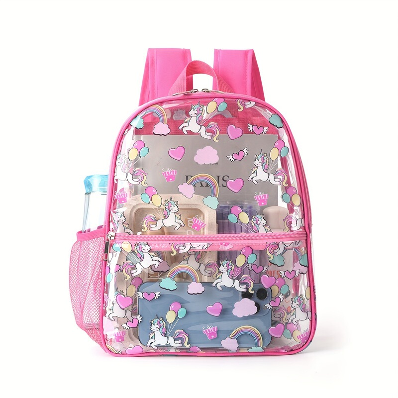 Cross-border Hot Selling Printed Transparent Backpack Waterproof PVC Storage Bag Student Schoolbag Large Capacity Transparent Backpack Cross-border Hot Selling Printed Transparent Backpack Waterproof PVC Storage Bag Student Schoolbag Large Capacity Transparent Backpack