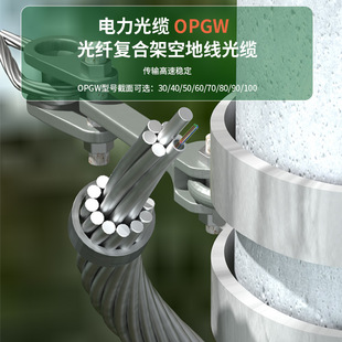 Opgw Optical Cable 24 Core 48 Core Composite Overhead Ground Wire Outdoor Single Mode Layer Stranded Power Optical Cable Fiber Optic Manufacturer Direct