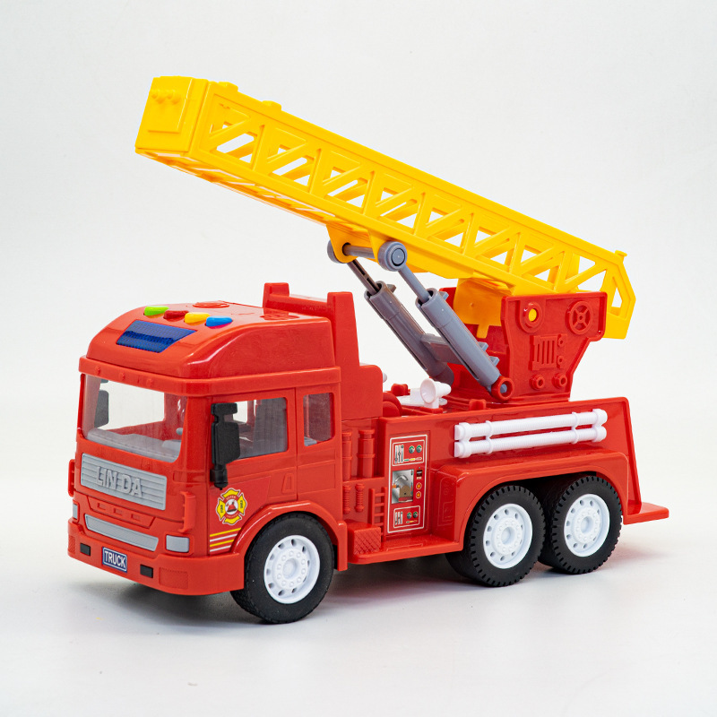 Linda historia contando la inercia del coche de juguete de los niños ingeniería de la música coche de bomberos policía coche mezclador camión vehículo todoterreno al por mayor