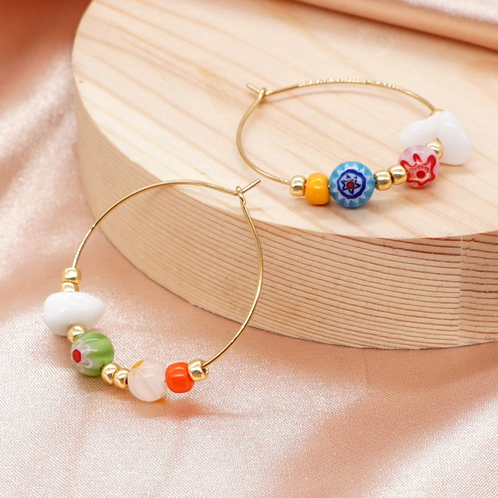 1 Pair Quantity Holiday, Street Occasion 1 Pair Fashion Geometric Smile Face Metal Plating Women's Hoop Earrings