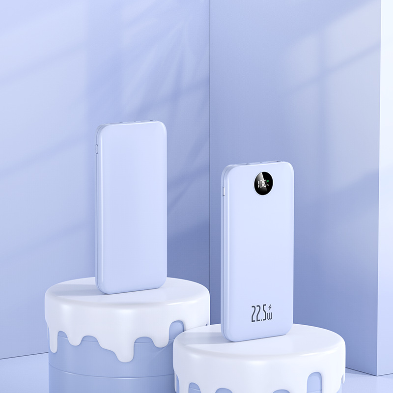 Los fabricantes suministran mini banco de energía portátil para viajes al aire libre, batería, pantalla digital de color sólido de gran capacidad, fuente de alimentación móvil multicolor