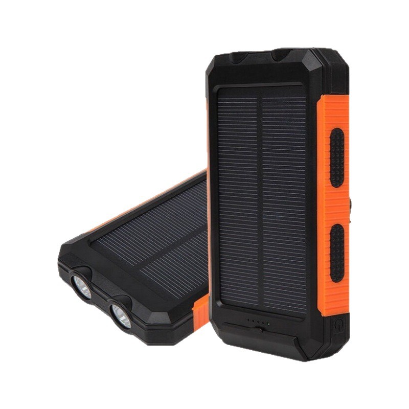 Banco de energía solar impermeable popular de Amazon, 20000 mAh, luz de camping, banco de energía portátil, venta directa de fábrica