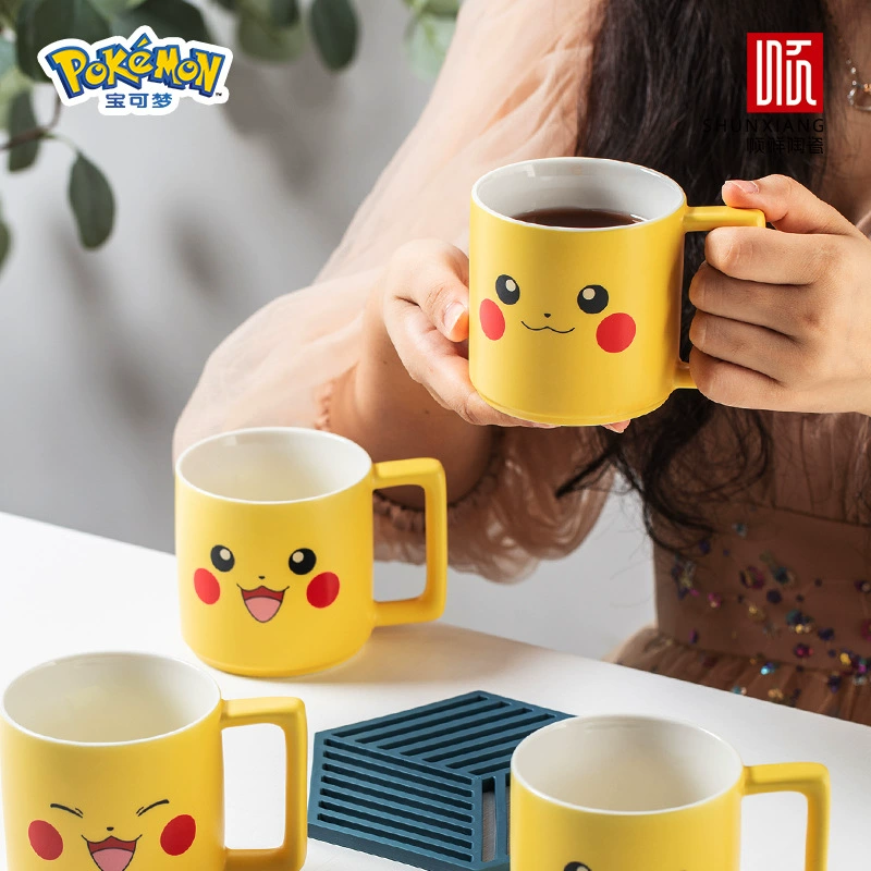 顺祥 【Pokemon】Милый и симпатичный cup Pikachu cartoon кружка высокого качества керамическая кружка для воды