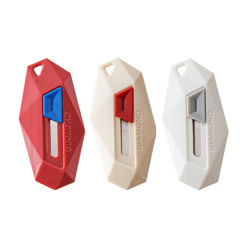 Máquina de desembalaje de diamantes de dopamina, cuchillo de desembalaje multifuncional, alto valor, no daña las manos, rebote automático, costura de diente de sierra portátil