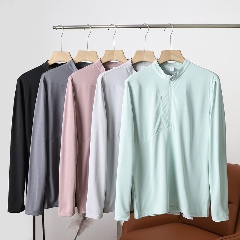 Spring Outdoor Sports Quick-drying Clothes Half-zipper Long-sleeved T-shirt Riding Training Fitness Breathable Sweat-wicking Top Men's Wear Spring Outdoor Sports Quick-drying Clothes Half-zipper Long-sleeved T-shirt Riding Training Fitness Breathable Sweat-wicking Top Men's Wear
