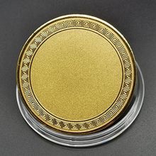 现货跨境磨砂底空白币DIY纪念章激光彩印UV雕刻金属电镀工艺品
