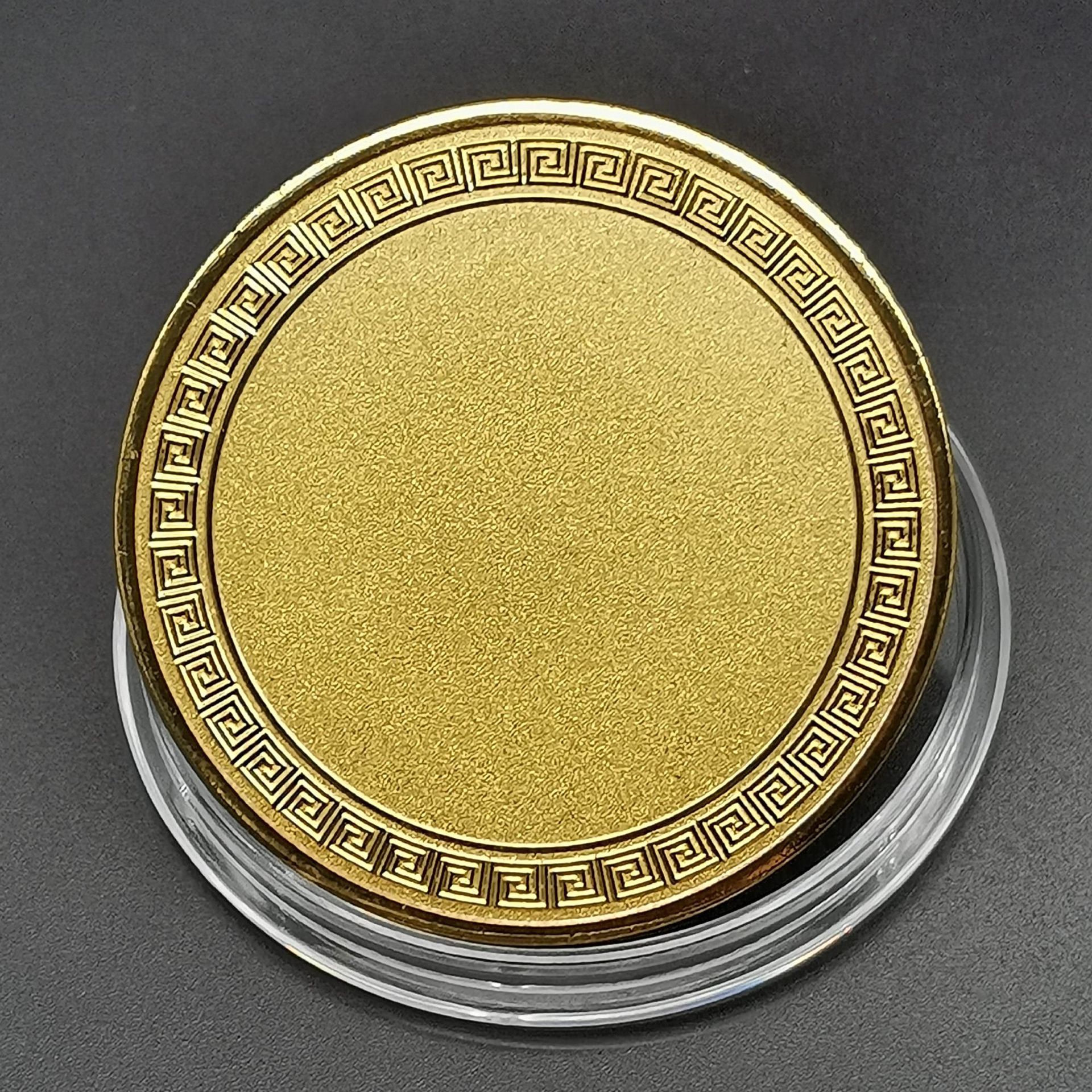现货跨境磨砂底空白币DIY纪念章激光彩印UV雕刻金属电镀工艺品
